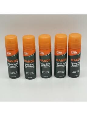 Mando Men’s Travel Size Whole Body Deodorant Spray Clover Woods 1 oz Lot of 5